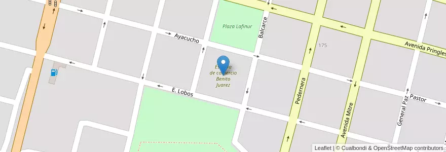 Mapa de ubicacion de Escuela de comercio Benito Juarez en アルゼンチン, サンルイス州, General Pedernera, Villa Mercedes, Municipio De Villa Mercedes.