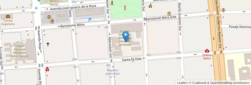 Mapa de ubicacion de Escuela de Comercio Libertador General San Martín en Argentinien, San Juan, Chile, Capital.