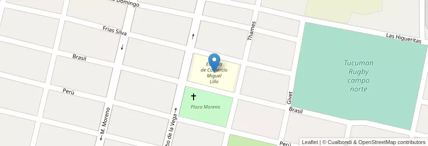 Mapa de ubicacion de Escuela de Comercio Miguel Lillo en アルゼンチン, トゥクマン州, Departamento Yerba Buena, Yerba Buena.