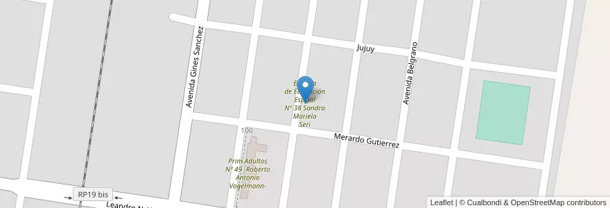 Mapa de ubicacion de Escuela de Educación Espcial Nº 38 Sandra Mariela Seri en Argentinien, Chaco, Departamento Dos De Abril, Municipio De Hermoso Campo, Hermoso Campo.