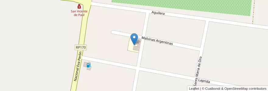 Mapa de ubicacion de Escuela de Educación Especial de Angaco en Arjantin, San Juan, Şili, Angaco.