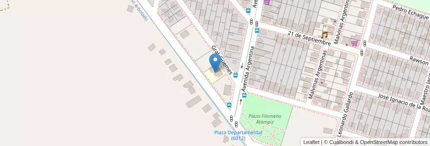Mapa de ubicacion de Escuela de Educación Especial de Zonda en Argentina, San Juan, Cile, Zonda.
