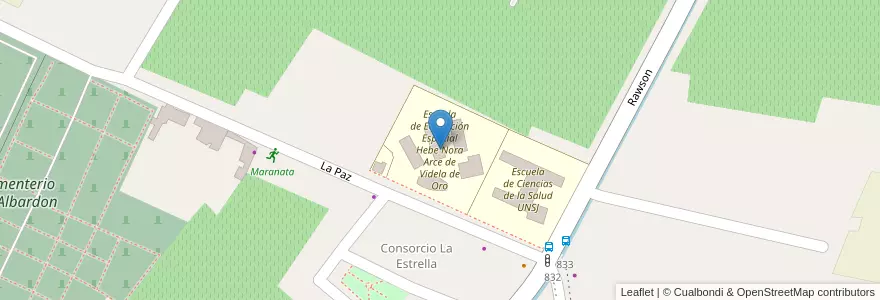 Mapa de ubicacion de Escuela de Educación Especial Hebe Nora Arce de Videla de Oro en Arjantin, San Juan, Şili, Albardón.