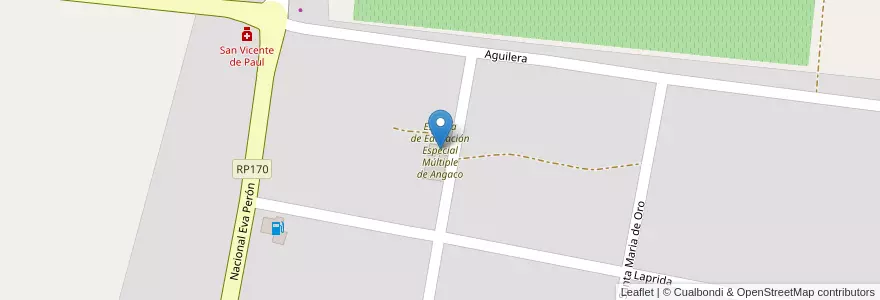 Mapa de ubicacion de Escuela de Educación Especial Múltiple de Angaco en Argentina, San Juan, Chile, Angaco.