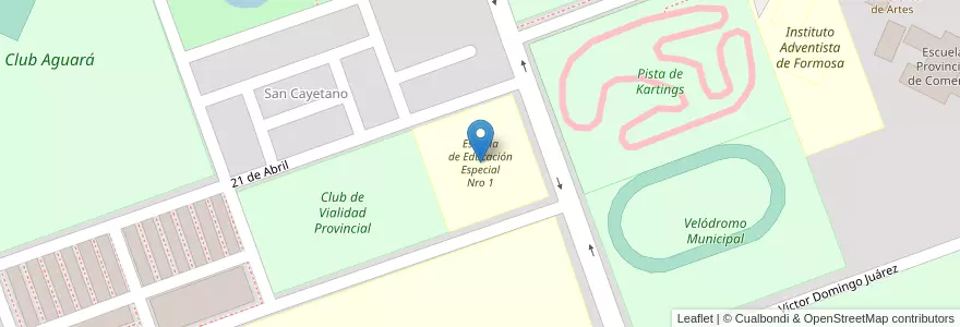 Mapa de ubicacion de Escuela de Educación Especial Nro 1 en アルゼンチン, フォルモサ州, Departamento Formosa, Municipio De Formosa, Formosa.