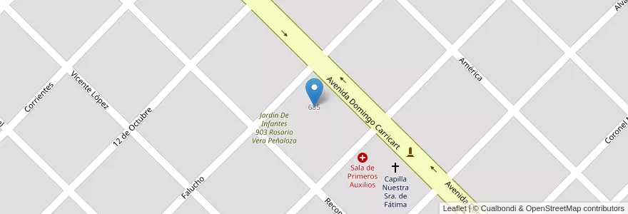 Mapa de ubicacion de Escuela De Educación Estética 1 en アルゼンチン, ブエノスアイレス州, Partido De Adolfo Gonzales Chaves, Adolfo Gonzáles Chaves.