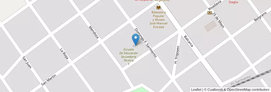 Mapa de ubicacion de Escuela De Educacion Estética 1 en Arjantin, Buenos Aires, Suipacha.