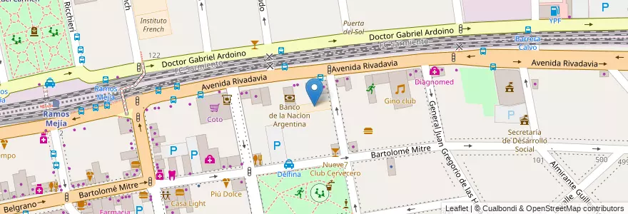 Mapa de ubicacion de Escuela de Educación Estética N°1 en アルゼンチン, ブエノスアイレス州, Partido De La Matanza, Ramos Mejía.