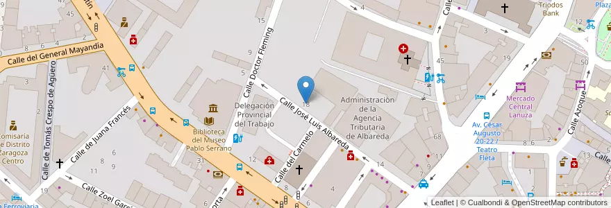 Mapa de ubicacion de Escuela de Educación Infantil de La Delegación Especial de Economía en 西班牙, Aragón, 萨拉戈萨, Zaragoza, 萨拉戈萨.