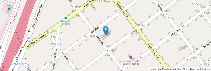 Mapa de ubicacion de Escuela de Educacion Media 01/16° Rodolfo Walsh, Villa Pueyrredon en Arjantin, Ciudad Autónoma De Buenos Aires, Comuna 12, Buenos Aires.