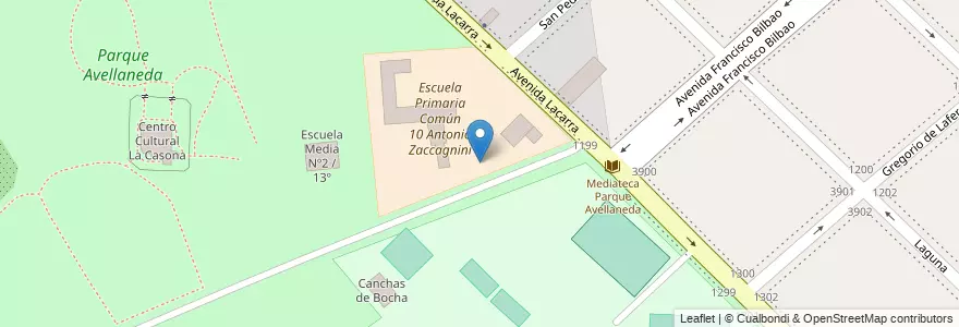 Mapa de ubicacion de Escuela de Educación Media 02/13°, Parque Avellaneda en Argentinien, Ciudad Autónoma De Buenos Aires, Comuna 9, Buenos Aires.