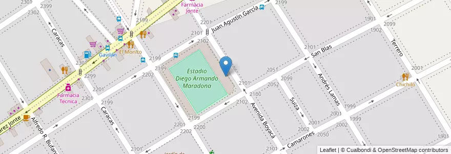 Mapa de ubicacion de Escuela de Educación Media 02/14° Argentinos Juniors, Villa General Mitre en Argentinien, Ciudad Autónoma De Buenos Aires, Buenos Aires.