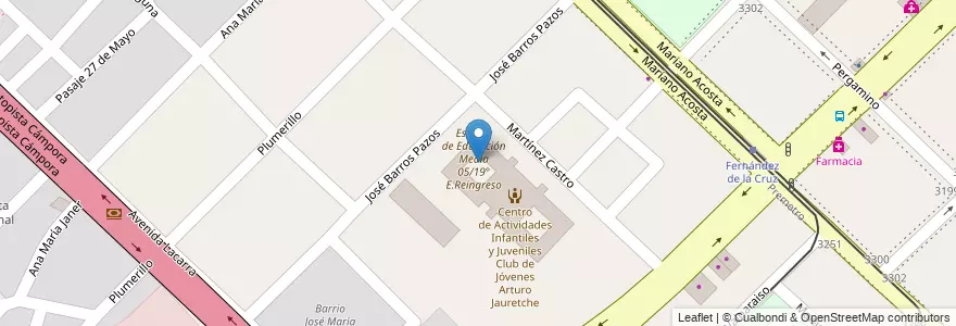 Mapa de ubicacion de Escuela de Educacion Media 02/19° Arturo Jauretche, Villa Soldati en Аргентина, Буэнос-Айрес, Буэнос-Айрес, Comuna 8.