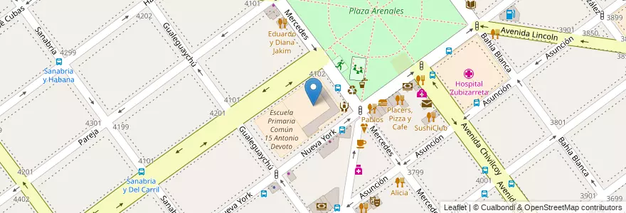 Mapa de ubicacion de Escuela de Educacion Media 03/17° Antonio Devoto, Villa Devoto en Argentinien, Ciudad Autónoma De Buenos Aires, Buenos Aires, Comuna 11.