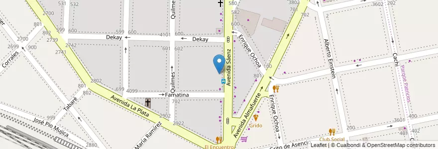 Mapa de ubicacion de Escuela de Educacion Media 04/19° Homero Manzi, Nueva Pompeya en Argentinië, Ciudad Autónoma De Buenos Aires, Comuna 4, Buenos Aires.