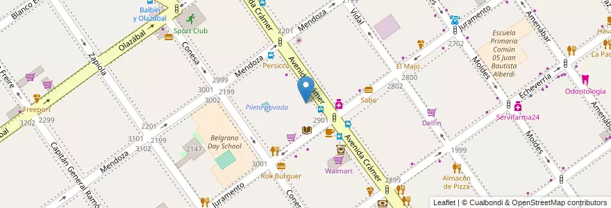 Mapa de ubicacion de Escuela de Educacion Media 05/10° Héroes de Malvinas, Belgrano en الأرجنتين, Ciudad Autónoma De Buenos Aires, Buenos Aires, Comuna 13.