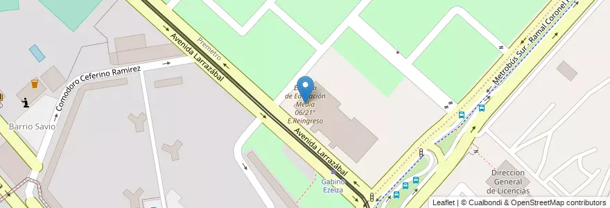 Mapa de ubicacion de Escuela de Educación Media 06/21° E.Reingreso, Villa Lugano en Argentina, Ciudad Autónoma De Buenos Aires, Buenos Aires, Comuna 8.