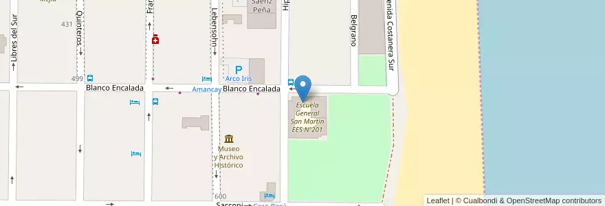 Mapa de ubicacion de Escuela De Educacion Media 6 Mar Argentino en Argentina, Mar De Ajó.