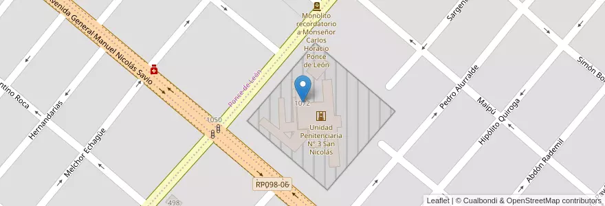 Mapa de ubicacion de Escuela de Educación Media N° 4 Esperanza en Argentinië, Buenos Aires, Partido De San Nicolás, San Nicolás De Los Arroyos.