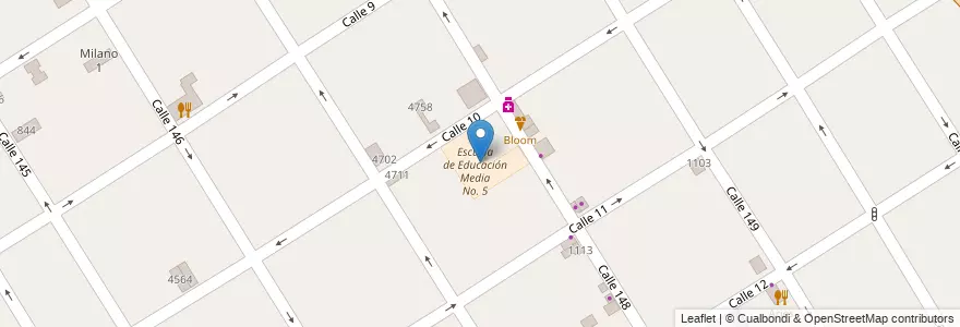 Mapa de ubicacion de Escuela de Educación Media No. 5 en Arjantin, Buenos Aires, Partido De Berazategui, Berazategui.