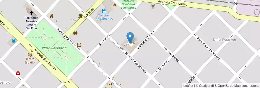 Mapa de ubicacion de Escuela De Educación Primaria 1 Domingo Faustino Sarmiento en Argentine, Province De Buenos Aires, Partido De General Viamonte, Los Toldos.