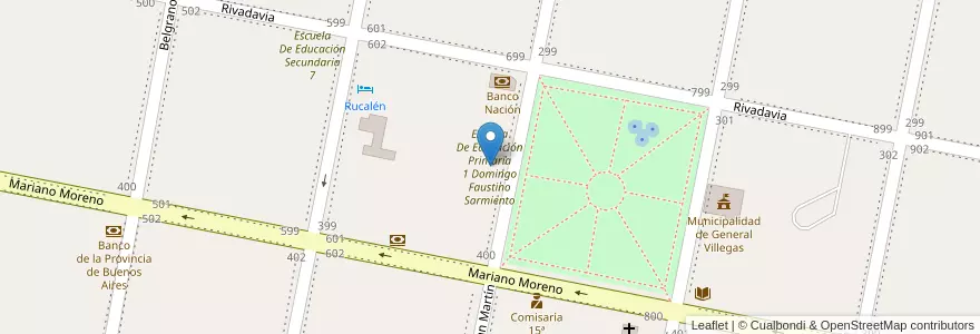 Mapa de ubicacion de Escuela De Educación Primaria 1 Domingo Faustino Sarmiento en Arjantin, Buenos Aires, Partido De General Villegas.