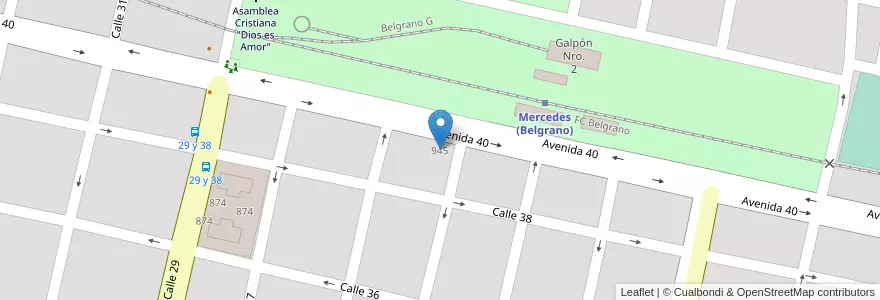 Mapa de ubicacion de Escuela De Educación Primaria 10 Almafuerte en Аргентина, Буэнос-Айрес, Partido De Mercedes, Mercedes.