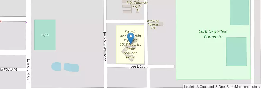 Mapa de ubicacion de Escuela de Educación Primaria 1013 Maestro Carlos Feliciano Bravo en アルゼンチン, チャコ州, Departamento Fray Justo Santa María De Oro, Municipio De Santa Sylvina, Santa Sylvina.