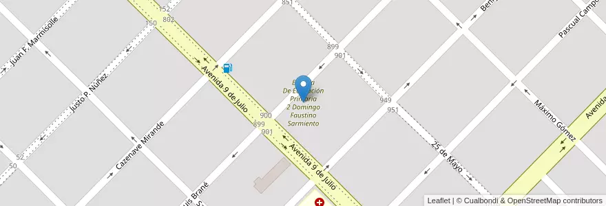 Mapa de ubicacion de Escuela De Educación Primaria 2 Domingo Faustino Sarmiento en Arjantin, Buenos Aires, Partido De Tapalqué.