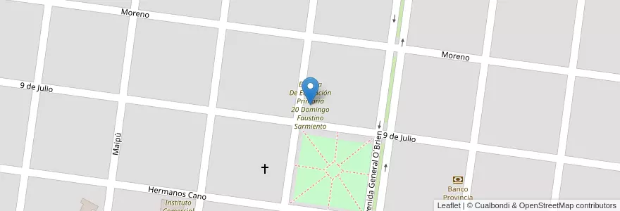 Mapa de ubicacion de Escuela De Educación Primaria 20 Domingo Faustino Sarmiento en آرژانتین, استان بوئنوس آیرس, Partido De Bragado, Cuartel O´Brien, Eduardo O'Brien.