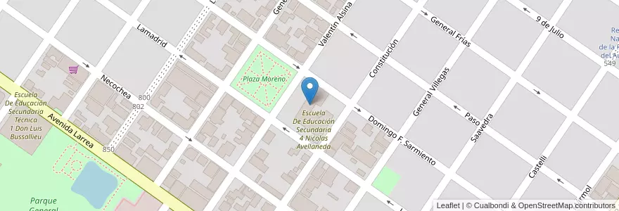 Mapa de ubicacion de Escuela De Educación Primaria 30 Nicolas Avellaneda en آرژانتین, استان بوئنوس آیرس, Partido De Rojas, Rojas.