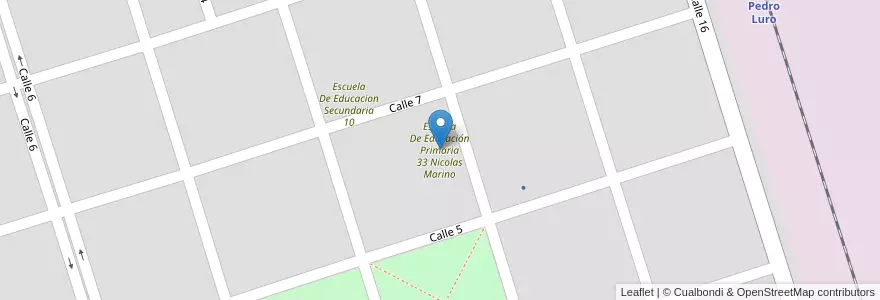 Mapa de ubicacion de Escuela De Educación Primaria 33 Nicolas Marino en آرژانتین, استان بوئنوس آیرس, Partido De Villarino, Pedro Luro.