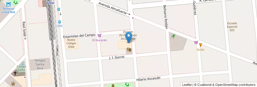 Mapa de ubicacion de Escuela De Educación Primaria 35 Corbeta Uruguay en Argentina, Buenos Aires, Partido De Almirante Brown, Glew.