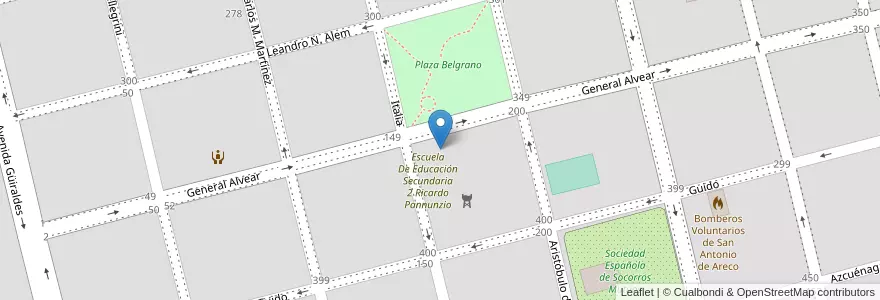 Mapa de ubicacion de Escuela De Educación Primaria 4 General San Martin en Argentinien, Provinz Buenos Aires, Partido De San Antonio De Areco, San Antonio De Areco.