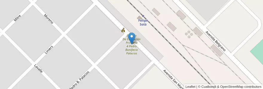 Mapa de ubicacion de Escuela De Educación Primaria 4 Pedro Bonifacio Palacios en アルゼンチン, ブエノスアイレス州, Partido De Puan, Felipe Solá.