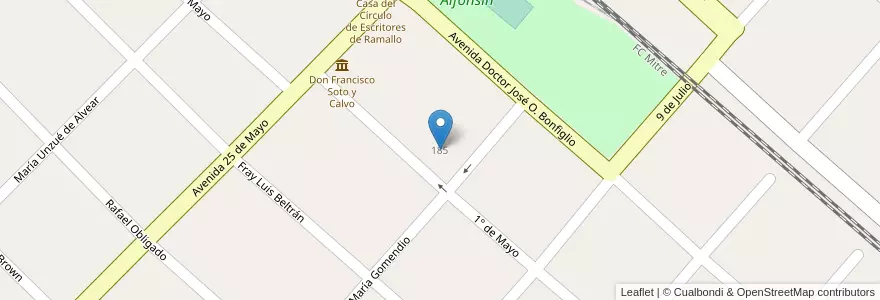 Mapa de ubicacion de Escuela De Educación Primaria 5 Capellan Cnel. Tomas O. Canavery en アルゼンチン, ブエノスアイレス州, Partido De Ramallo.
