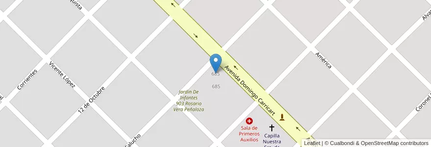 Mapa de ubicacion de Escuela De Educación Primaria 8 Hipólito Yrigoyen en 阿根廷, 布宜诺斯艾利斯省, Partido De Adolfo Gonzales Chaves, Adolfo Gonzáles Chaves.
