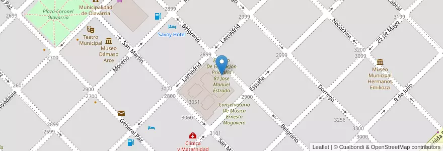 Mapa de ubicacion de Escuela De Educación Primaria 81 Jose Manuel Estrada en Arjantin, Buenos Aires, Partido De Olavarría, Olavarría.