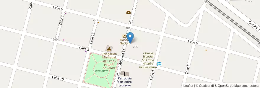Mapa de ubicacion de Escuela De Educación Primaria 9 Juan Bautista Alberdi en Argentina, Buenos Aires, Partido De Zárate.
