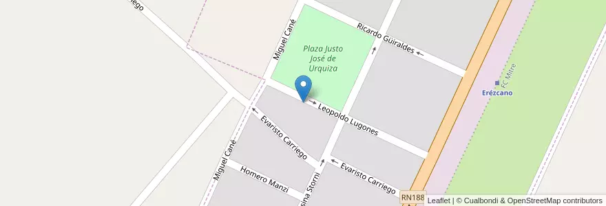 Mapa de ubicacion de Escuela de Educación Primaria N° 25 Doctor Diego Vila en Argentinien, Provinz Buenos Aires, Partido De San Nicolás, Erézcano.