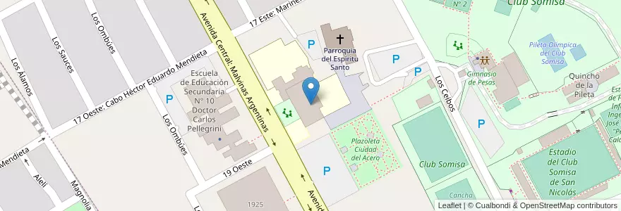 Mapa de ubicacion de Escuela de Educación Primaria N° 30 General Manuel Nicolás Savio en آرژانتین, استان بوئنوس آیرس, Partido De San Nicolás, San Nicolás De Los Arroyos.