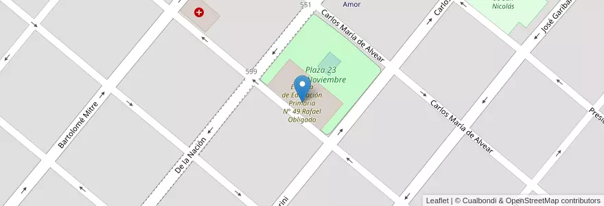 Mapa de ubicacion de Escuela de Educación Primaria N° 49 Rafael Obligado en Argentine, Province De Buenos Aires, Partido De San Nicolás, San Nicolás De Los Arroyos.