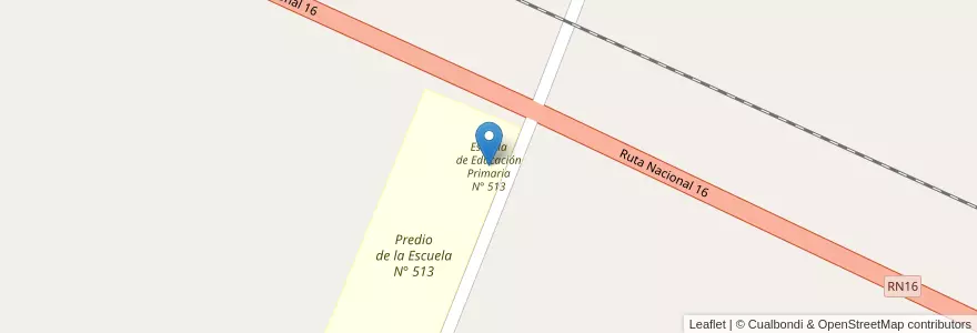 Mapa de ubicacion de Escuela de Educación Primaria N° 513 en アルゼンチン, チャコ州, Departamento Independencia, Municipio De Avia Terai.