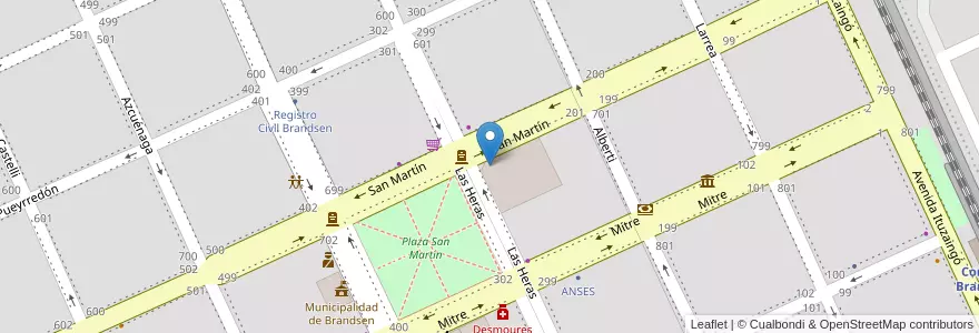 Mapa de ubicacion de Escuela De Educación Primaria Nº 1 Bartólome Mitre en Arjantin, Buenos Aires, Brandsen.