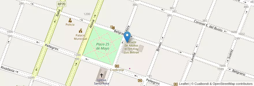 Mapa de ubicacion de Escuela De Educación Primaria Nº 1 Bernardino Rivadavia en Argentina, Buenos Aires, Partido De Bragado, Bragado.