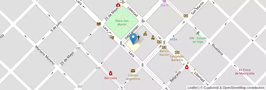 Mapa de ubicacion de Escuela De Educación Primaria Nº 1 Domingo Faustino Sarmiento en آرژانتین, استان بوئنوس آیرس, Partido De Cañuelas, Cañuelas.