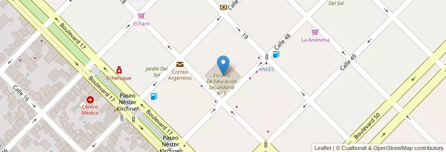 Mapa de ubicacion de Escuela De Educación Primaria Nº 1 Domingo Faustino Sarmiento en 아르헨티나, 부에노스아이레스주, Partido De Colón, Colón.
