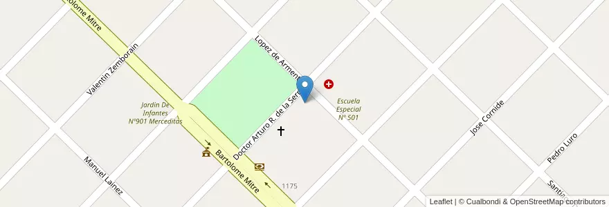 Mapa de ubicacion de Escuela De Educación Primaria Nº 1 Domingo Faustino Sarmiento en Arjantin, Buenos Aires, Partido De General Lavalle.