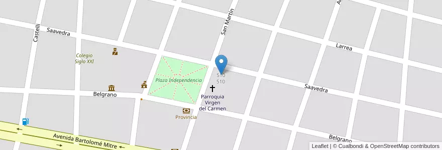 Mapa de ubicacion de Escuela De Educación Primaria Nº 1 General Jose De San Martin en Arjantin, Buenos Aires, Partido De Carmen De Areco, Carmen De Areco.