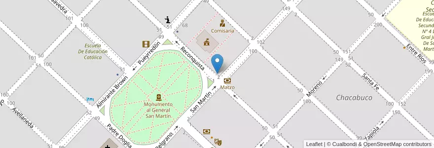 Mapa de ubicacion de Escuela De Educación Primaria Nº 1 Juan Estrugamou en Arjantin, Buenos Aires, Partido De Chacabuco, Chacabuco.